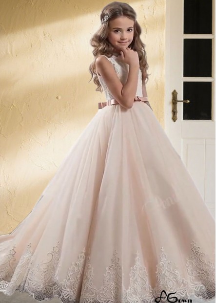 Tulle Lace Jewel Neck Flower Girl Dress – Sleeveless Ball Gowns