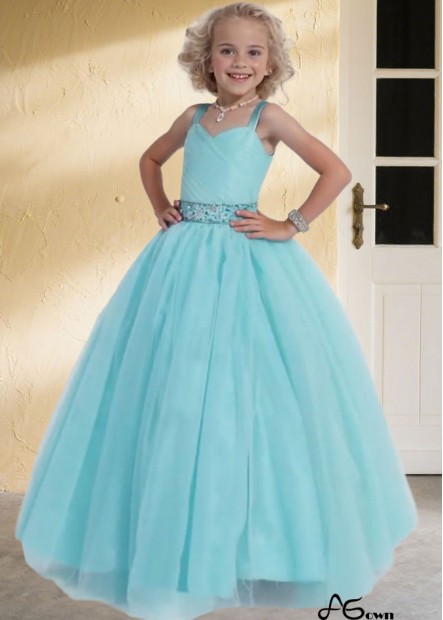 Tulle Sleeveless A Line Flower Girl Dresses with Crystals