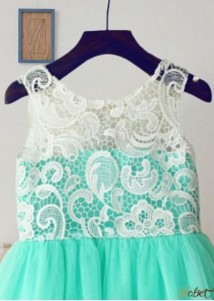 Tulle A-Line Flower Girl Dress with Lace