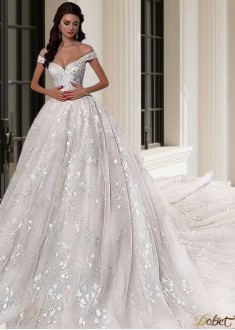 Off the Shoulder Ball Gown Wedding Dress