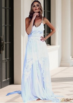 Simple Boho Blush Wedding Dress