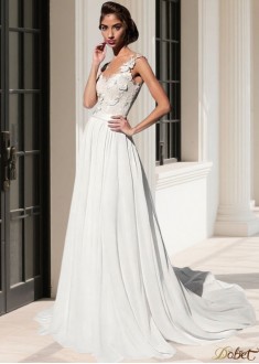 Scoop Neck Beach Wedding Dress