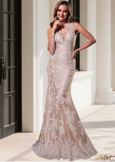 Sleeveless Jewel Neck Tulle Mermaid Beach Wedding Dress – Full Length Bridal Gown