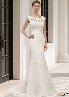 Beach Lace Satin Sheath Wedding Dress
