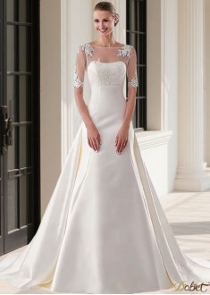 Beach Satin Sheath Wedding Dress