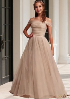 Off-the-Shoulder Tulle A-line Wedding Dress