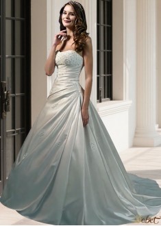 Strapless Satin Wedding Dress