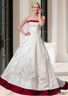 Strapless Satin Plus Size A-Line Wedding Dress