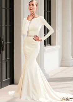 Bateau Neck Mermaid Wedding Dress
