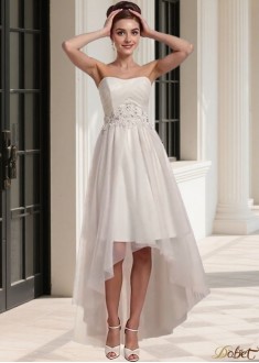 Strapless Short Wedding Dress – Tulle A Line Bridal Gown UK