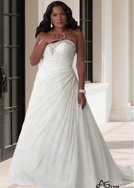 Plus Size Sweetheart Neckline A Line Wedding Dresses with Beading