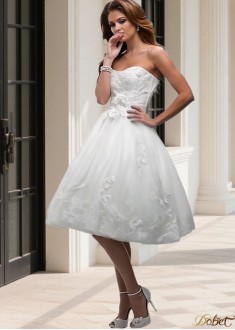 Sweetheart A Line Knee Length Wedding Dress