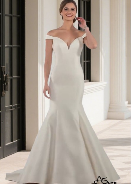 Off The Shoulder Satin Mermaid Wedding Dress – Elegant Bridal Gowns