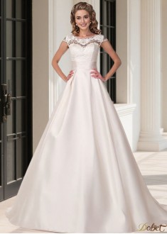 Satin A Line Wedding Dresses with Scoop Neck – Bridal Ball Gowns