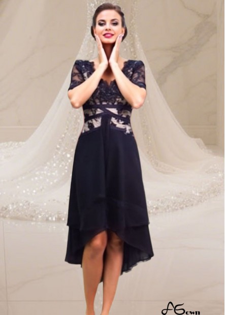 Elegant V-Neck Tea-Length Tulle Chiffon Formal Dress for Special Occasions