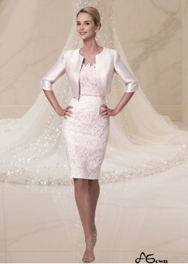 Elegant Pink Mother of the Bride Dress with Lace and Satin Jacket – Knee Length Two-Piece Outfit