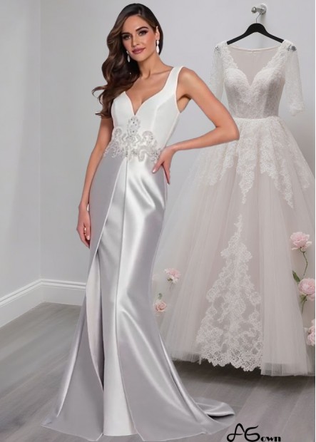 Elegant Full-Length Tulle and Satin V-Neck Mother of the Bride Dress