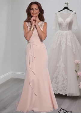 Elegant Bateau Neck Full-Length Tulle Chiffon Mother of the Bride Dress 