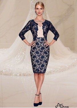 Elegant Tulle Lace Knee-Length Mother of the Bride Dress with Jacket Sleeves
