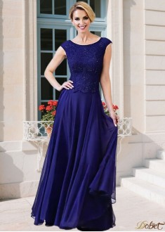 Bateau Neck Chiffon A-Line Mother of the Bride Dress