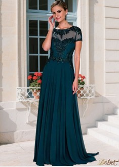 Jewel Neck A-Line Mother of the Bride Dress
