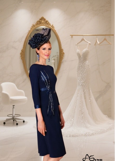 A-Line Knee-Length Mother of the Bride Dress – Elegant Spandex Wedding Outfit