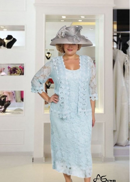 Elegant Lace Ankle-Length Scoop Neck Mother of the Bride Dress with Jacket