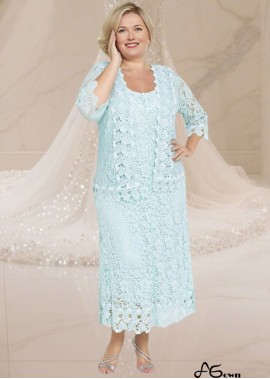 Elegant Lace Ankle-Length Scoop Neck Mother of the Bride Dress with Jacket
