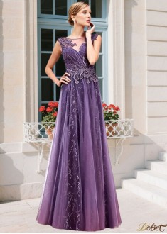 Bateau Tulle Mother of the Bride Dress