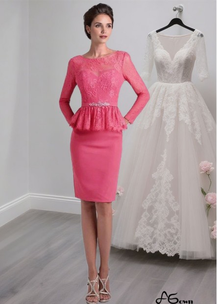 Elegant Knee-Length Lace & Chiffon Sheath Mother of the Bride Dress with Bateau Neckline
