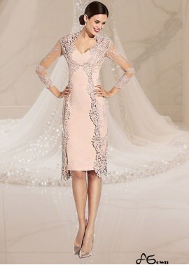 Chic Short V-Neck Tulle Satin Mother of the Bride Dress with Jacket