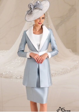 Lace Satin Mother of the Bride Dress with Jacket – Knee Length Elegance Online