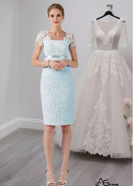 Elegant Lace Satin Knee-Length Mother of the Bride Dress with Scoop Neck and Jacket