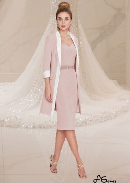 Satin Two-Piece Mother of the Bride Dress with Jacket – Sweetheart Neck Knee-Length Sheath