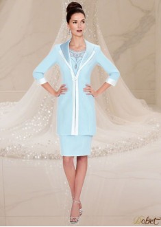 Elegant Tulle Satin Knee-Length Mother of the Bride Dress with Jacket