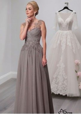 Tulle A-Line Mother of the Bride Dress with Bateau Neck and Appliques