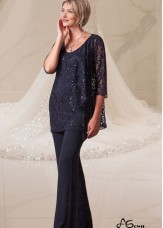 scoop neck mother of the bride pantsuits