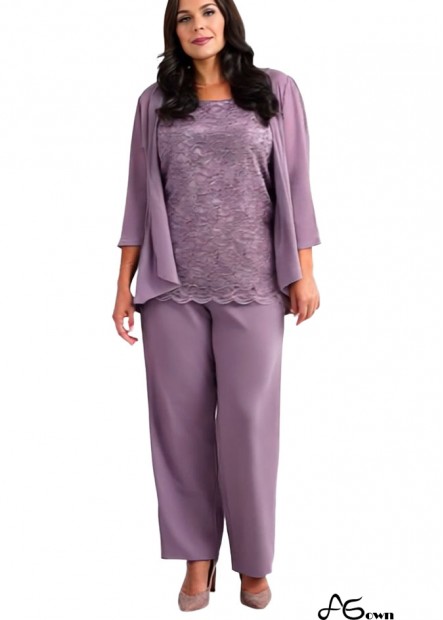 Elegant Three-Piece Chiffon Lace Mother of the Bride Pantsuit with Jacket