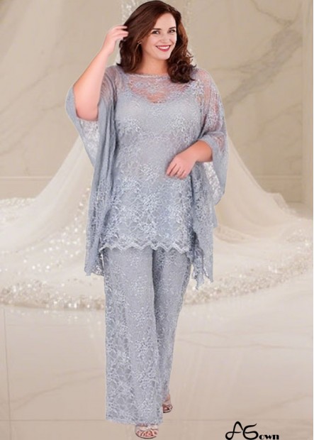 Lace Mother of the Bride Pantsuit with Illusion Sleeves – Full Length Elegance