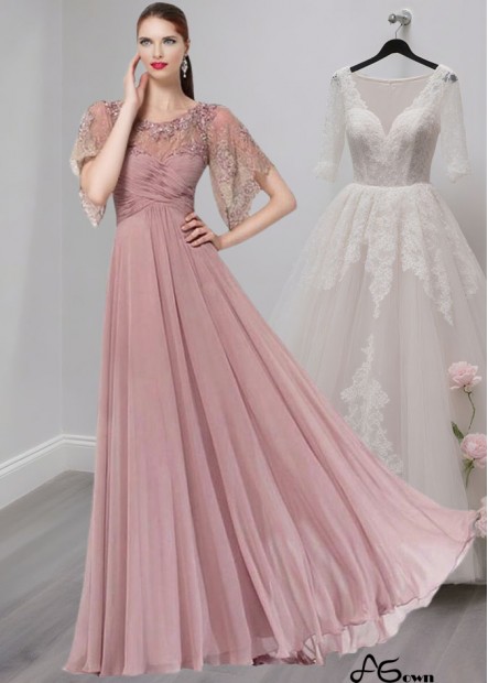 Elegant Scoop Neck Tulle & Silk-Like Chiffon A-Line Mother of the Bride Dress