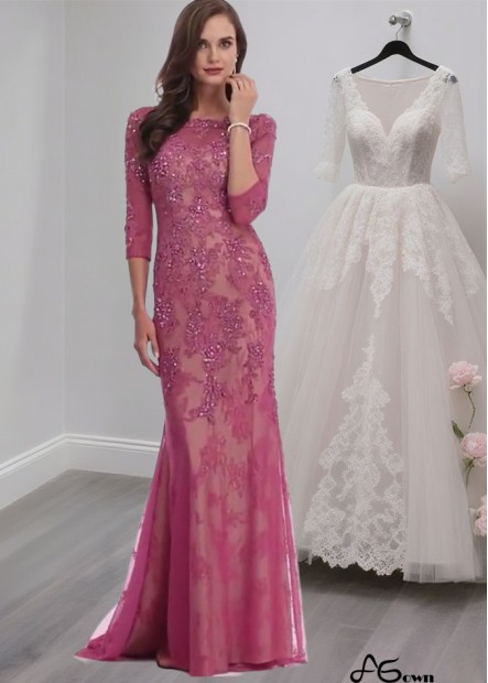 Elegant Full-Length Tulle Sheath Mother of the Bride Dress with Illusion Sleeves