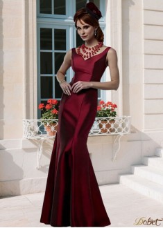 Red Queen Anne Taffeta Mermaid Mother of the Bride Dress