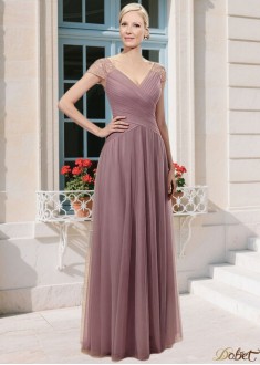 V-Neck Tulle Satin Mother of the Bride Dress