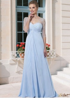 V-Neck Tulle Chiffon A-Line Mother of the Bride Dress