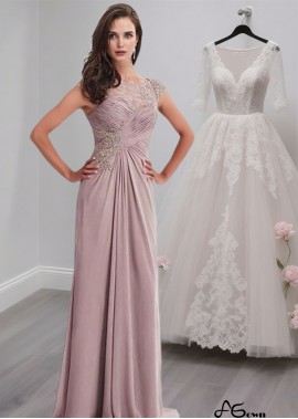 Scoop Neck Cap Sleeve Chiffon A-Line Prom Party Dress Online With Beads
