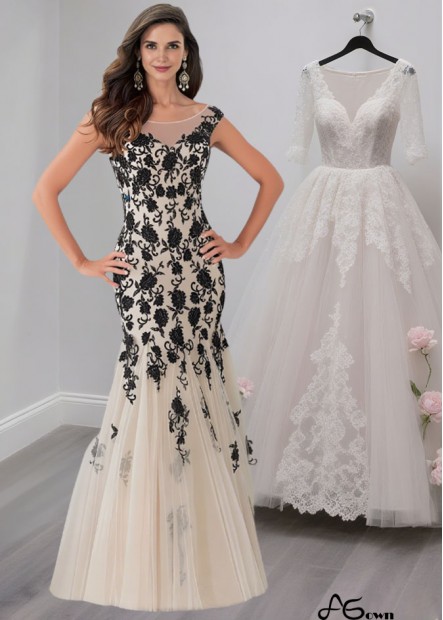 Tulle Bride Mother Dresses with Applique, Formal Evening Gowns