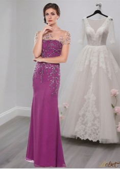 Chiffon Jewel Neck Mother of the Bride Dress – Full Length Formal Evening Gown