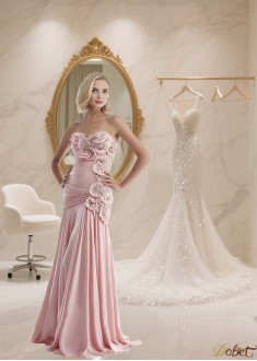 Pink Strapless A-Line Chiffon Mother of the Bride Dress – Prom Gown