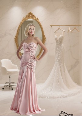 Pink Strapless A-Line Chiffon Mother of the Bride Dress – Prom Gown
