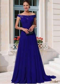 Off-the-Shoulder Blue A-line Mother of the Bride Dress
